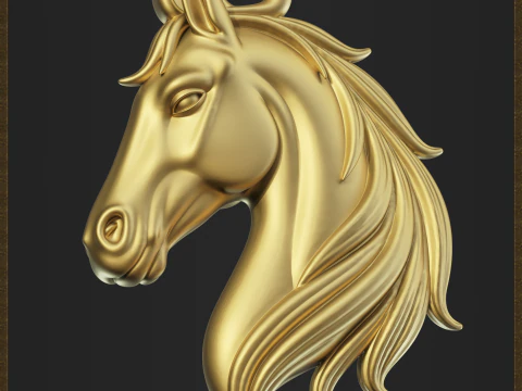 Horse Head Pendant 3D Print Model