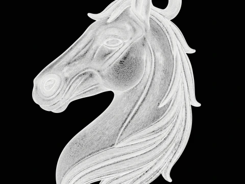 Horse Head Pendant 3D Print Model