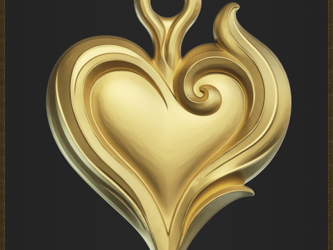 Romantic Heart Pendant Modèles 3D en vedette
