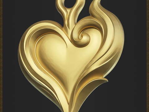 Romantic Heart Pendant Modèles 3D en vedette