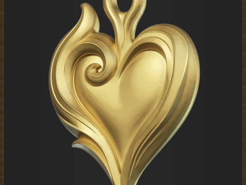 Romantic Heart Pendant Modèles 3D en vedette