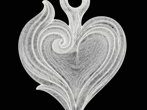 Romantic Heart Pendant Modèles 3D en vedette