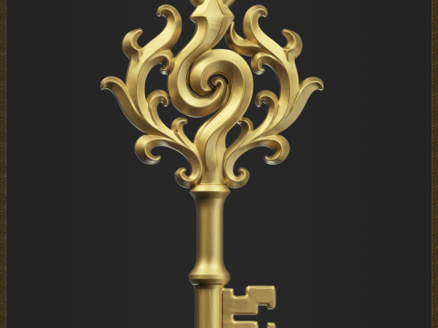 Decorative Key Charm 3D 프린트 모델