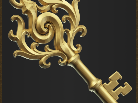 Decorative Key Charm 3D 프린트 모델