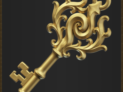 Decorative Key Charm 3D 프린트 모델