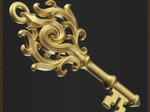 Decorative Key Charm 3D 프린트 모델