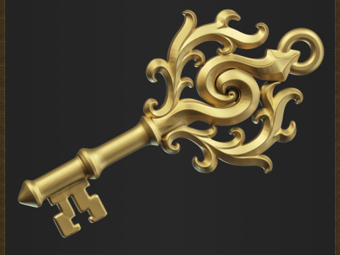 Decorative Key Charm 3D 프린트 모델