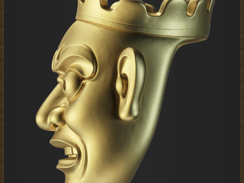 Angry Japan Mask Figurine Model Cetak 3D