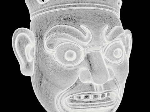 Angry Japan Mask Figurine Model Cetak 3D