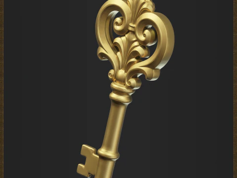 Elegante colgante de llave antigua Modelo de impresión 3D