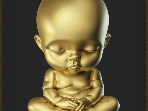 Meditating Baby Pendant 3D Print Model