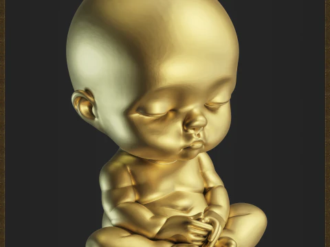 Meditating Baby Pendant 3D Print Model