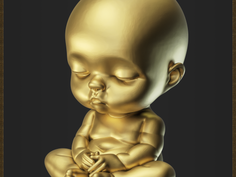 Meditating Baby Pendant 3D Print Model
