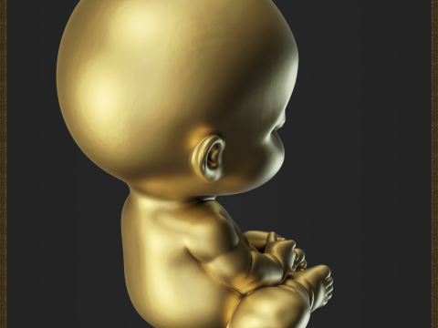 Meditating Baby Pendant 3D Print Model