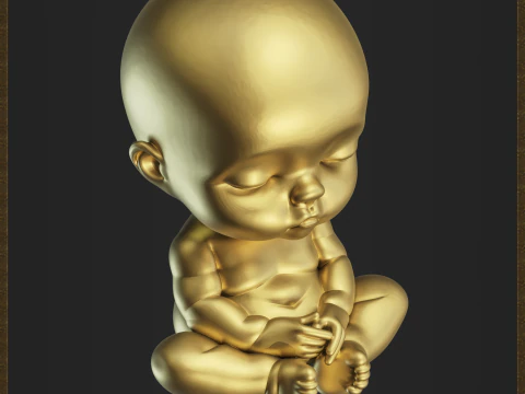 Meditating Baby Pendant 3D Print Model
