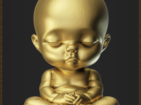 Meditating Baby Pendant 3D Print Model