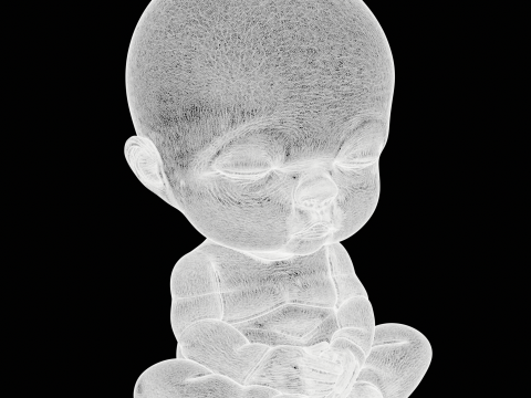Meditating Baby Pendant 3D Print Model