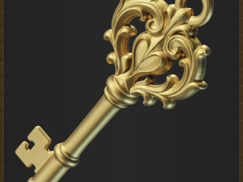 Ornate Vintage Key Pendant 3D Принт Модель