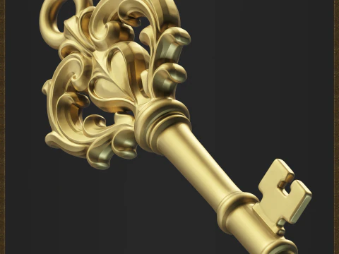Изысканный винтажный кулон-ключ 3D Принт Модель