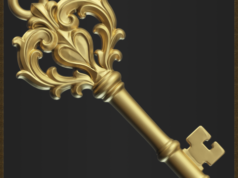 Ornate Vintage Key Pendant 3D Принт Модель