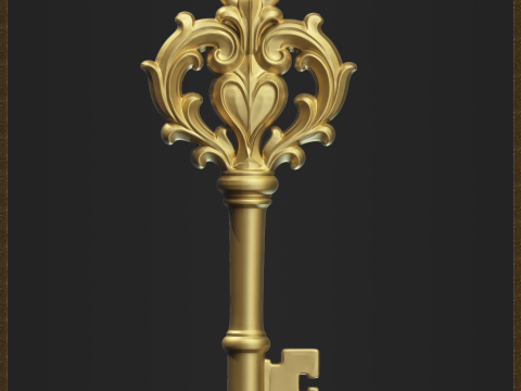 Ornate Vintage Key Pendant 3D Принт Модель