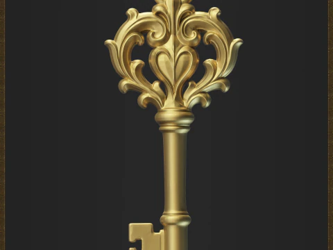 Изысканный винтажный кулон-ключ 3D Принт Модель