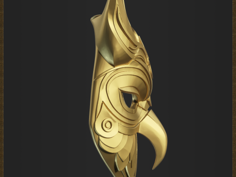 Ornate Owl Mask Helmet Modèles 3D en vedette