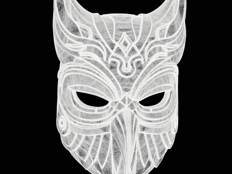 Ornate Owl Mask Helmet Modèles 3D en vedette