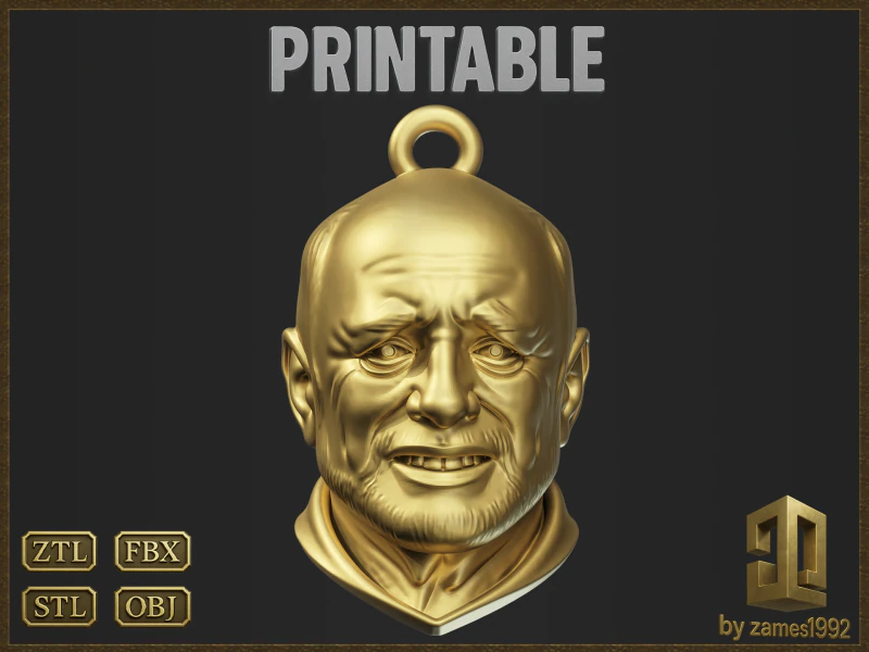 Meme Pain Harold Charm 3D Print Model .c4d .max .obj .3ds .fbx .stl .blend