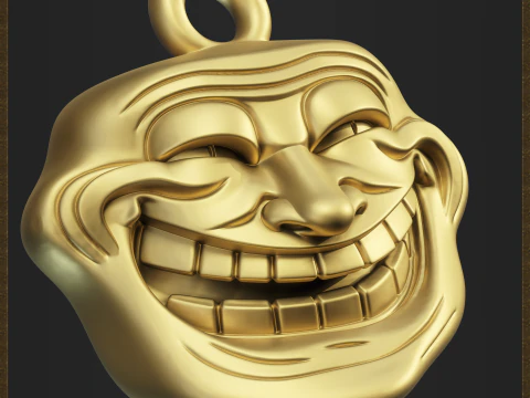Ciondolo faccia di troll meme Modello di stampa 3D