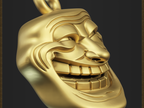 Meme Troll Face Pendant Model Cetak 3D