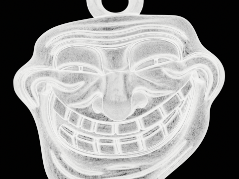 Meme Troll Face Pendant Model Cetak 3D