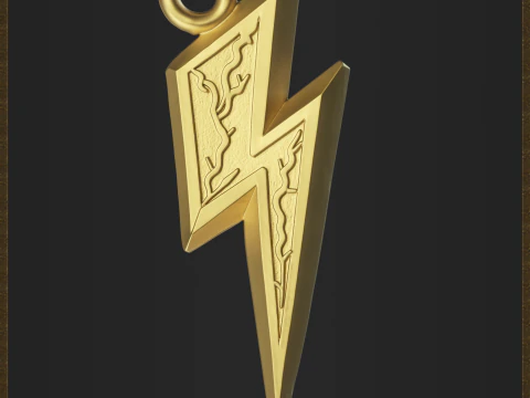 Lightning Bolt Pendant 3D Print Model