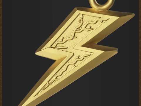 Lightning Bolt Pendant 3D Print Model