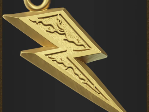 Lightning Bolt Pendant 3D Print Model