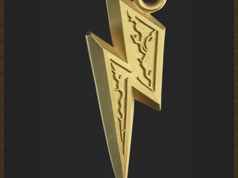 Lightning Bolt Pendant 3Dプリントモデル
