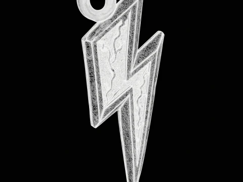 Lightning Bolt Pendant 3D Print Model