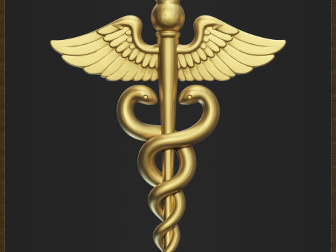 Medical Caduceus Pendant Modèles 3D en vedette