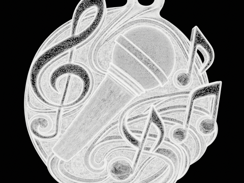 Music Microphone Pendant 3Dプリントモデル