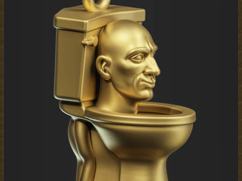 Pingente de cabe&ccedil;a de vaso sanit&aacute;rio Meme Modelo de Impressão 3D