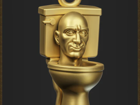 Pingente de cabe&ccedil;a de vaso sanit&aacute;rio Meme Modelo de Impressão 3D