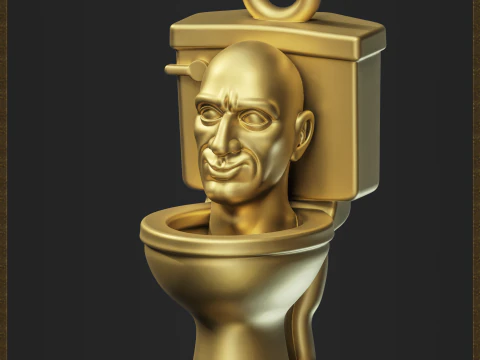 Pingente de cabe&ccedil;a de vaso sanit&aacute;rio Meme Modelo de Impressão 3D