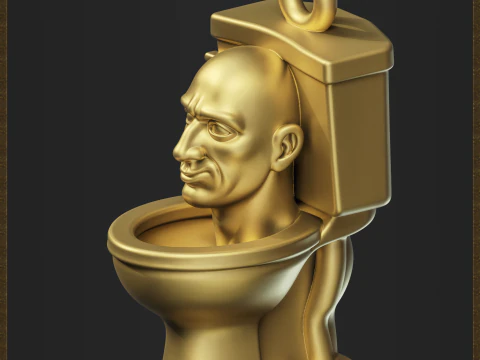 Pingente de cabe&ccedil;a de vaso sanit&aacute;rio Meme Modelo de Impressão 3D