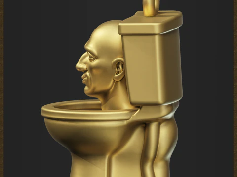 Pingente de cabe&ccedil;a de vaso sanit&aacute;rio Meme Modelo de Impressão 3D