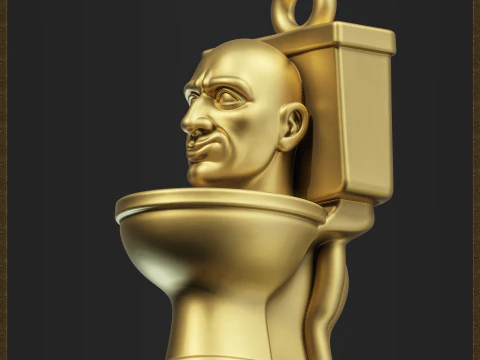 Pingente de cabe&ccedil;a de vaso sanit&aacute;rio Meme Modelo de Impressão 3D