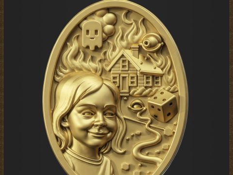 Meme Disaster Girl Abstract Pendant Modelo de Impressão 3D