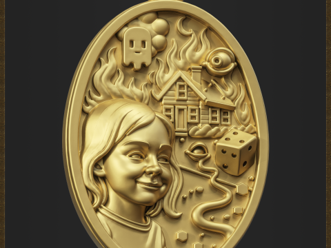 Meme Disaster Girl Abstract Pendant Modelo de Impressão 3D