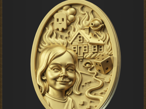 Meme Disaster Girl Abstract Pendant Modelo de Impressão 3D