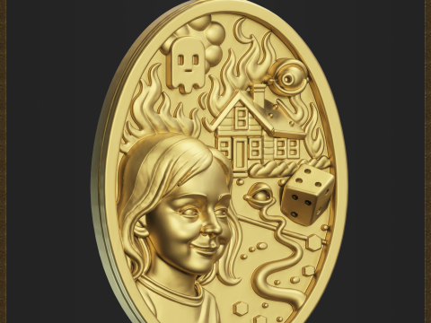 Meme Disaster Girl Abstract Pendant Modelo de Impressão 3D