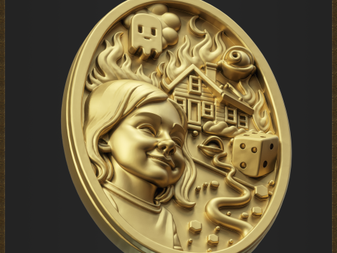 Meme Disaster Girl Abstract Pendant Modelo de Impressão 3D